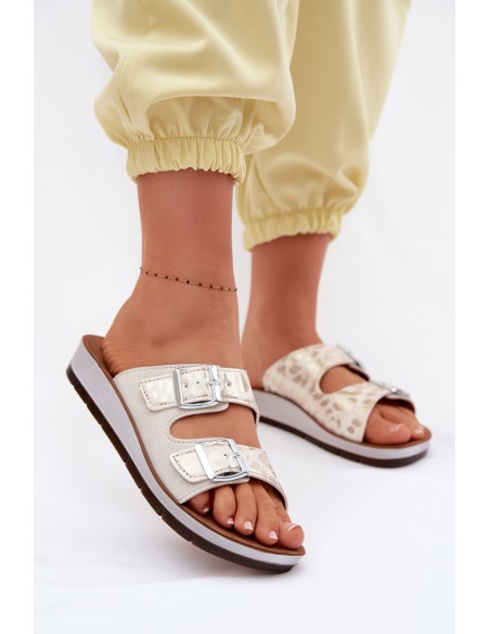 Women's Slides With Buckles Inblu CP000063 White