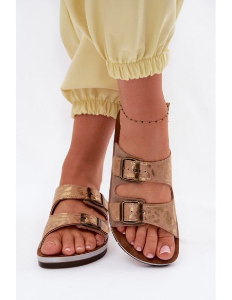 Women's Beige Slippers With Buckles Inblu CP000063