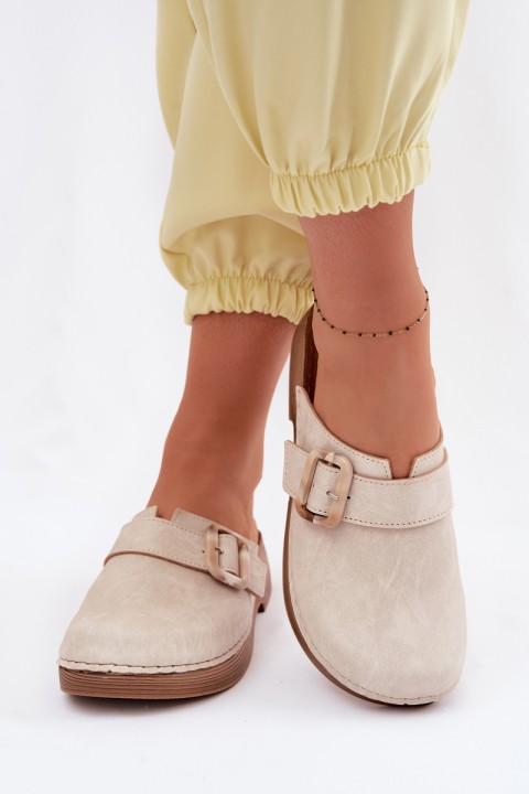 Women's Clogs with Buckle Inblu TF000003 Light Beige
