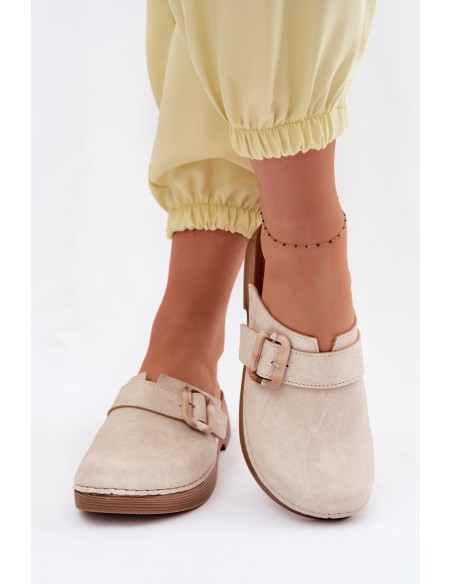Women's Clogs with Buckle Inblu TF000003 Light Beige