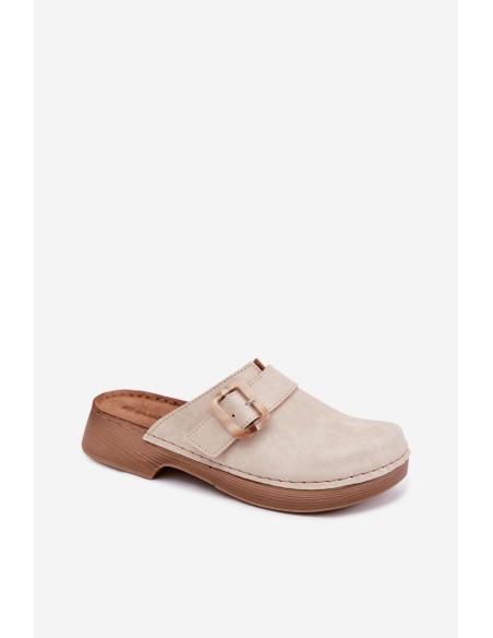 Women's Clogs with Buckle Inblu TF000003 Light Beige