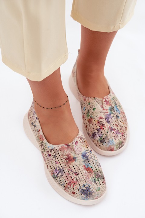 Suede Perforated Women's Loafers Multicolor Eliva