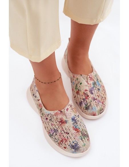 Suede Perforated Women's Loafers Multicolor Eliva