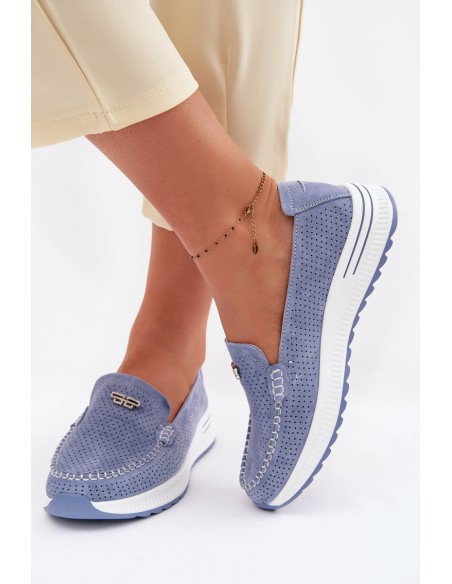 Women's Suede Loafers Blue Demela
