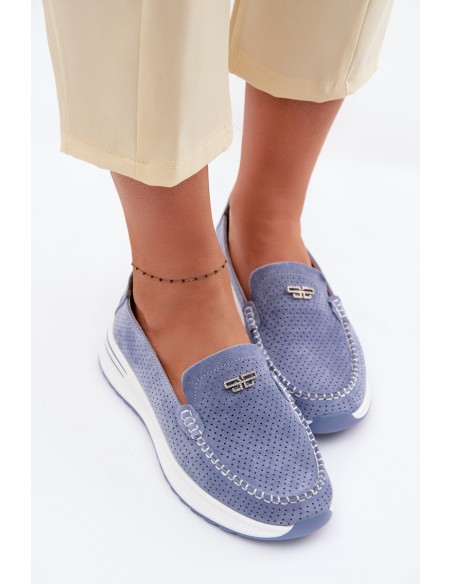 Women's Suede Loafers Blue Demela