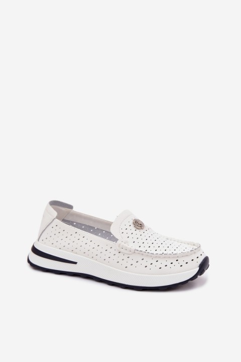 Women's Perforated Leather Loafers Kemela