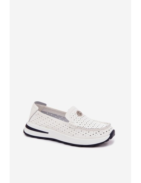 Women's Perforated Leather Loafers Kemela