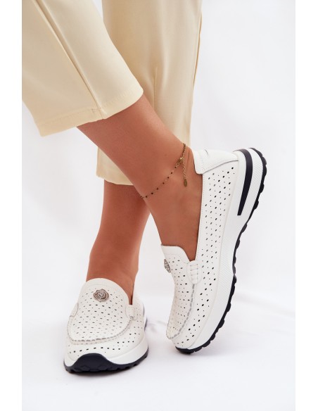 Women's Perforated Leather Loafers Kemela