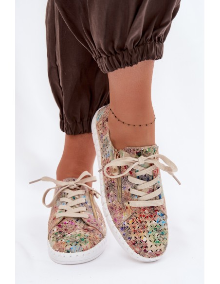 Openwork Shoes Made of Natural Suede Multicolor Kamelia