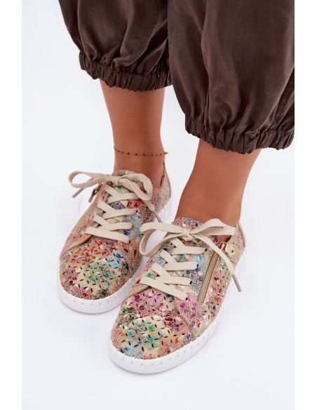 Openwork Shoes Made of Natural Suede Multicolor Kamelia