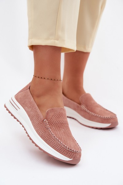 Pink Suede Women's Loafers Pevina