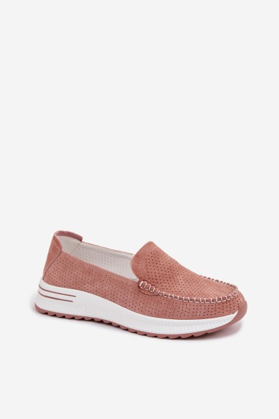 Pink Suede Women's Loafers Pevina 2