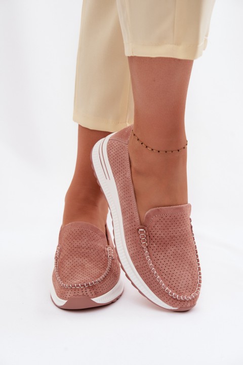 Pink Suede Women's Loafers Pevina