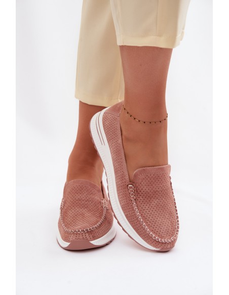 Pink Suede Women's Loafers Pevina