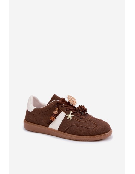 Women's Sneakers With Decorations Chocolate Lelora