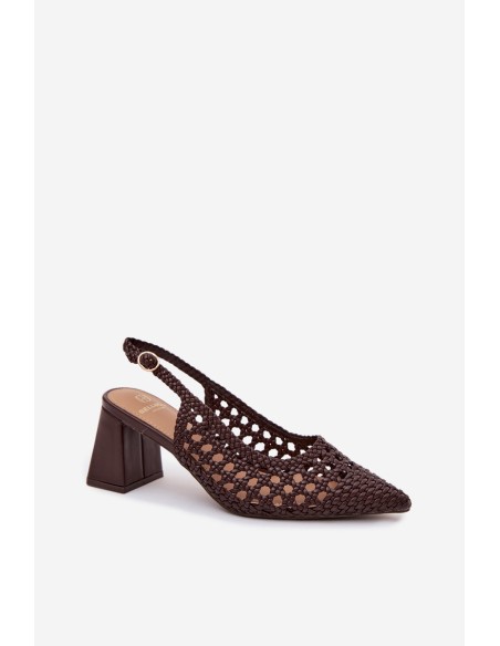 Women's Block Heel Chocolate Sandals Kedira