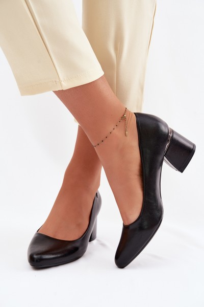 Vinceza Block Heel Shoes 62292 Black 2