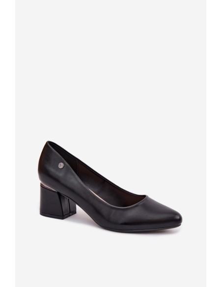 Vinceza Block Heel Shoes 62292 Black