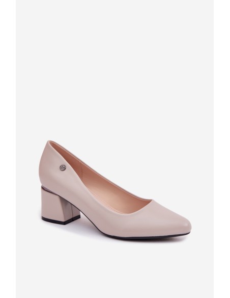 Vinceza Block Heel Shoes 62292 Grey