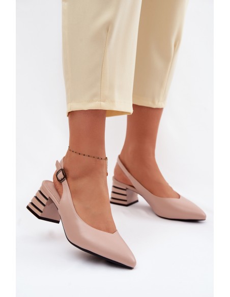 Women's Heeled Sandals Vinceza Beige