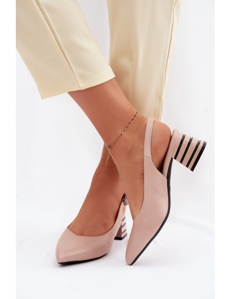 Women's Heeled Sandals Vinceza Beige