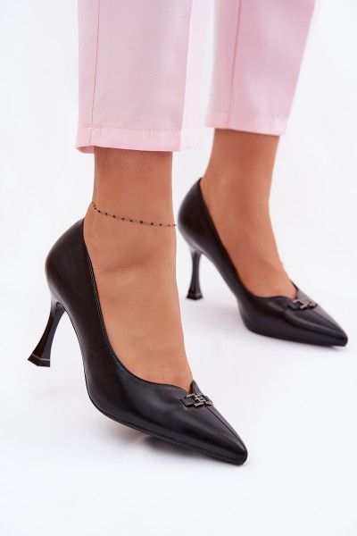 Vinceza 62291 Black Decorative Detail Heels