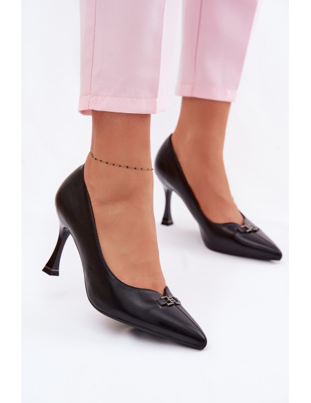 Vinceza 62291 Black Decorative Detail Heels