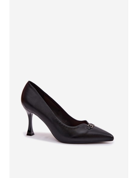 Vinceza 62291 Black Decorative Detail Heels