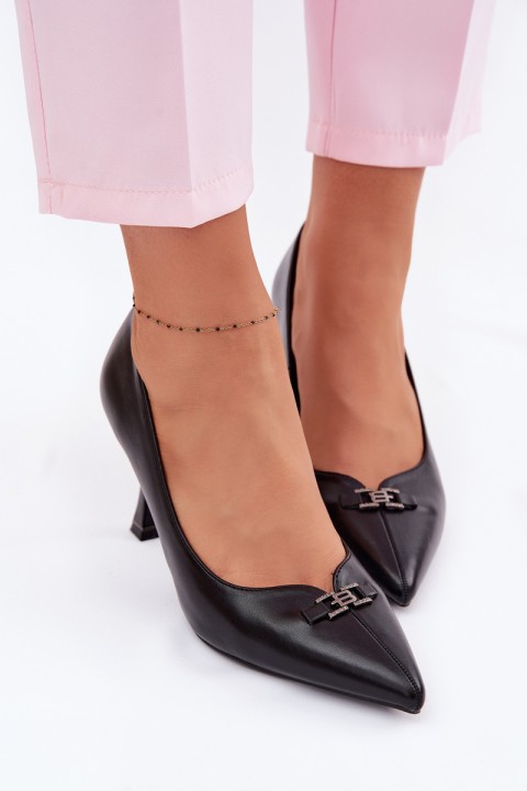 Vinceza 62291 Black Decorative Detail Heels