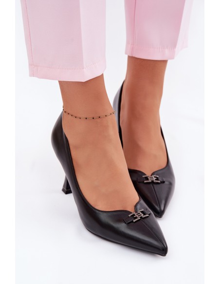 Vinceza 62291 Black Decorative Detail Heels