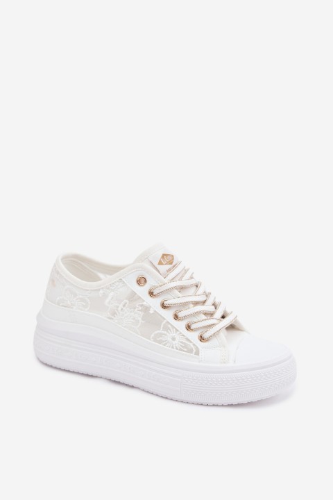Women's Lace Sneakers On Platform Lee Cooper LCW-26-44-4480 White
