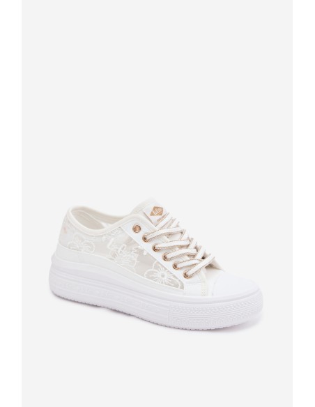 Women's Lace Sneakers On Platform Lee Cooper LCW-26-44-4480 White