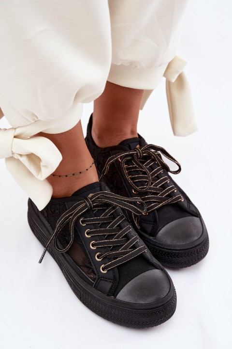 Women's Lace Platform Sneakers Lee Cooper LCW-26-44-4479 Black