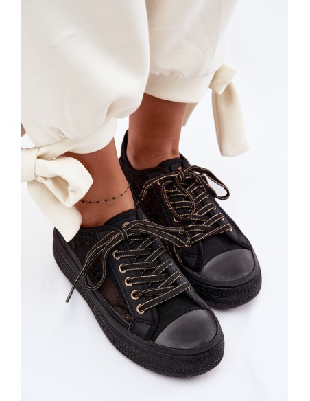 Women's Lace Platform Sneakers Lee Cooper LCW-26-44-4479 Black