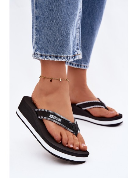 Women's Wedge Flip Flops Big Star NN274A727 Black