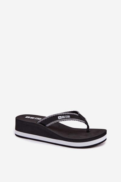 Women's Wedge Flip Flops Big Star NN274A727 Black 2