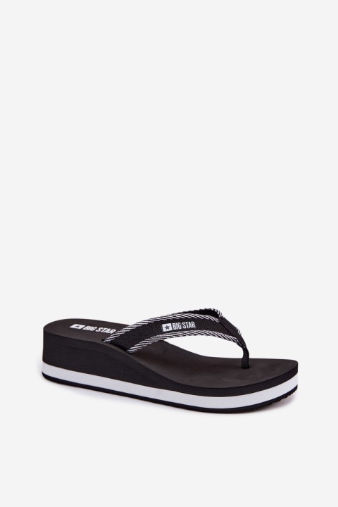 Women's Wedge Flip Flops Big Star NN274A727 Black