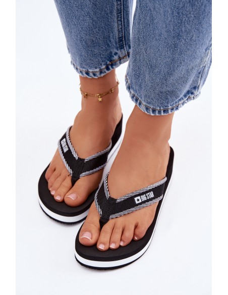 Women's Wedge Flip Flops Big Star NN274A727 Black
