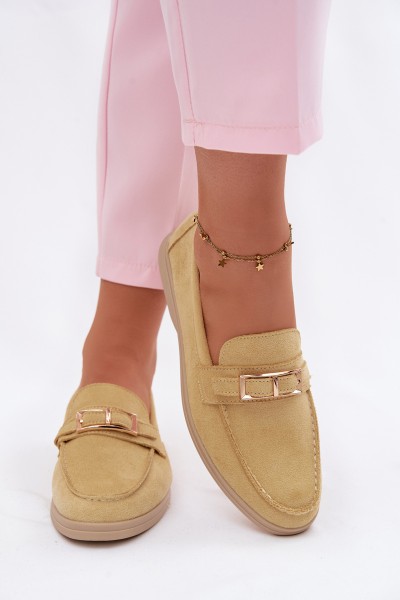 Women's Yellow Loafers With Buckle Belinae