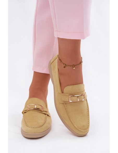 Women's Yellow Loafers With Buckle Belinae