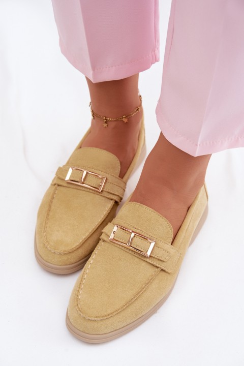 Women's Yellow Loafers With Buckle Belinae