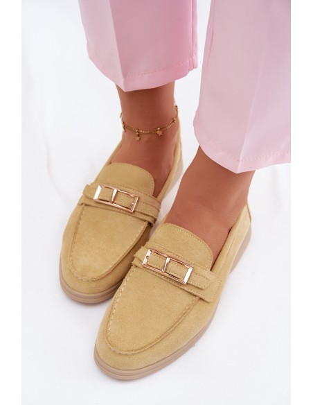 Women's Yellow Loafers With Buckle Belinae