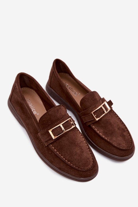 Women's Loafers With Buckle Chocolate Belinae
