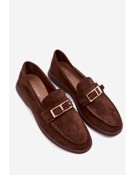 Women's Loafers With Buckle Chocolate Belinae
