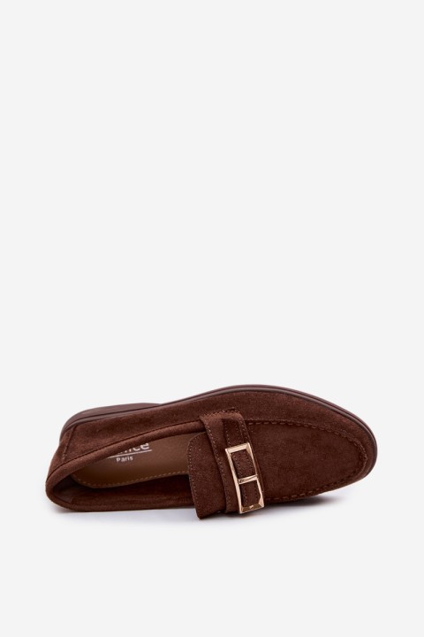 Women's Loafers With Buckle Chocolate Belinae