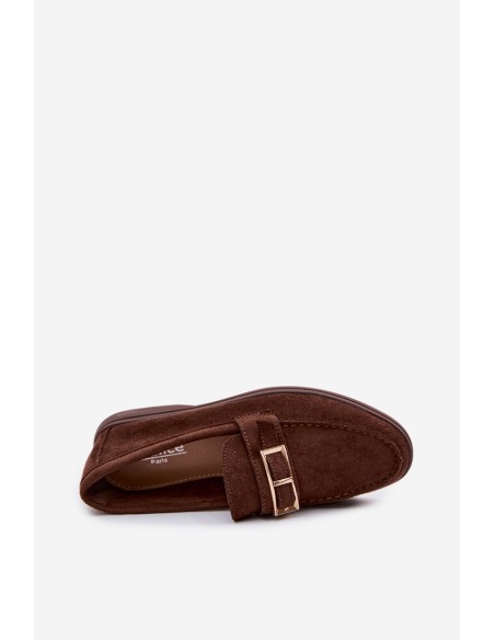 Women's Loafers With Buckle Chocolate Belinae