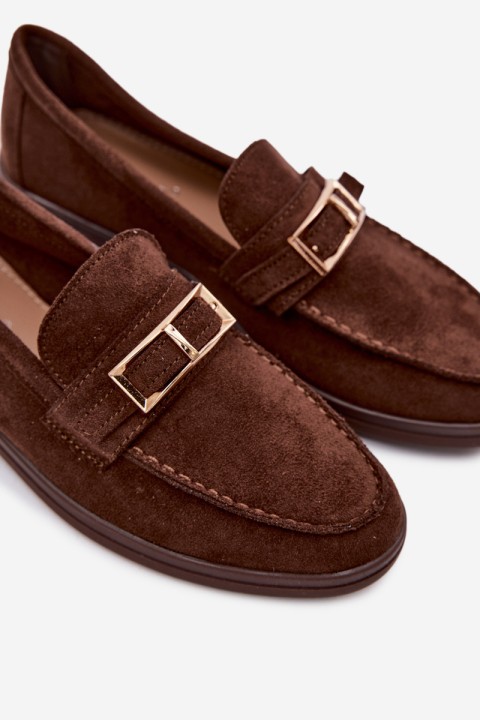 Women's Loafers With Buckle Chocolate Belinae