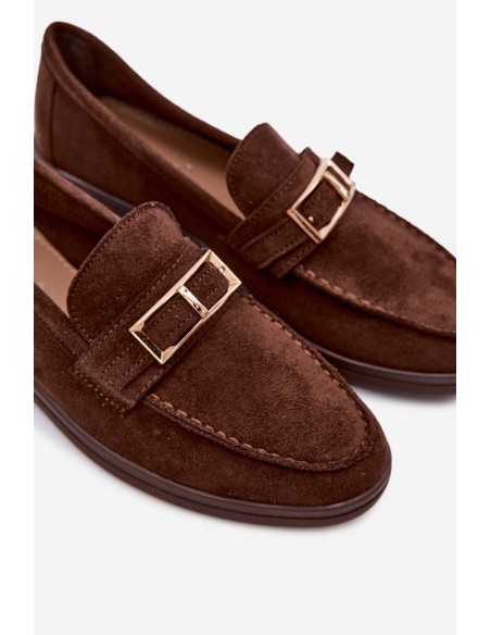 Women's Loafers With Buckle Chocolate Belinae