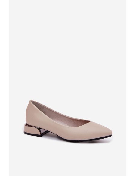 Vinceza Beige Low Heel Flats