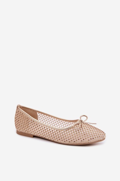 Vinceza Mesh Ballerinas With Embellishment 62270 Gold 2